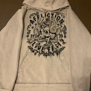Affliction XL vintage tan hoodie